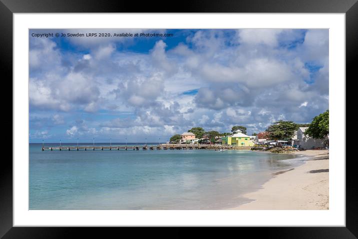 Speightstown Beach, Barbados Framed Mounted Print by Jo Sowden