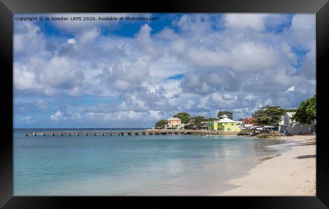 Speightstown Beach, Barbados Framed Print by Jo Sowden