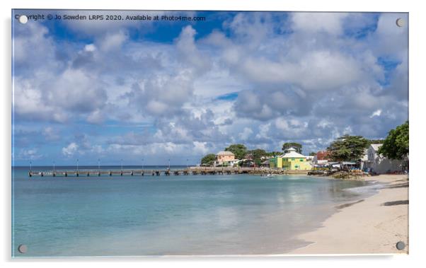 Speightstown Beach, Barbados Acrylic by Jo Sowden