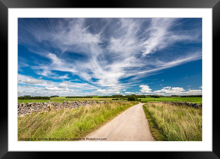 Wispy summer clouds in the White Peak, Derbyshire Framed Mounted Print by Andrew Kearton