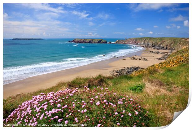 Marloes St Brides Bay Pembrokeshire Wales Print by Chris Warren