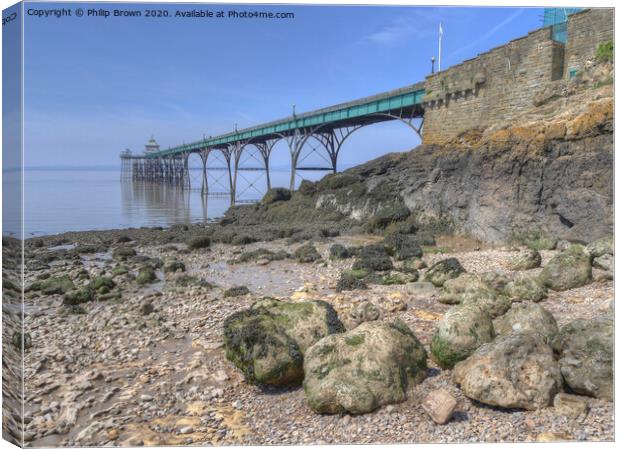 Clevedon Pier, 1869, UK, Colour Version Canvas Print by Philip Brown