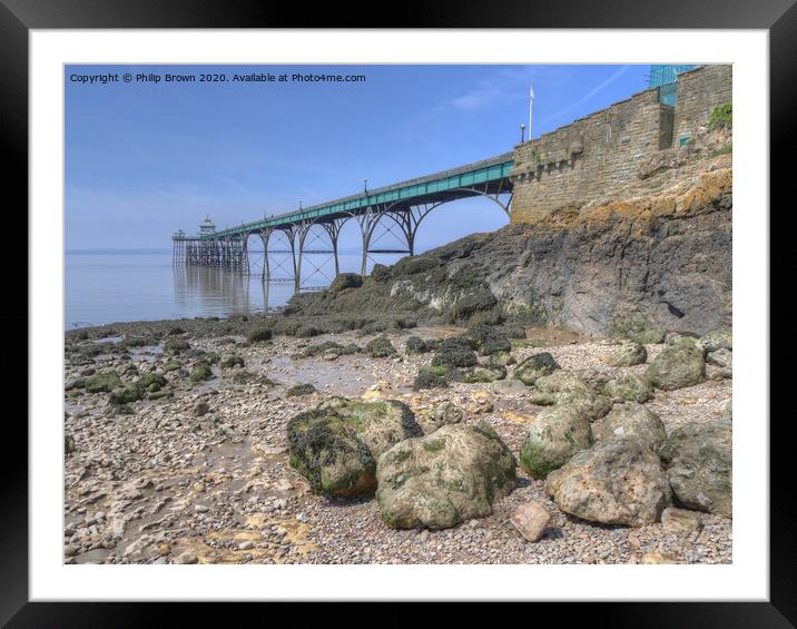Clevedon Pier, 1869, UK, Colour Version Framed Mounted Print by Philip Brown