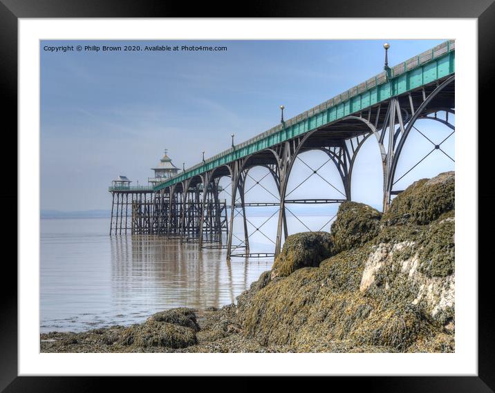 Clevedon Pier, 1869, Close View, UK, Colour Version Framed Mounted Print by Philip Brown