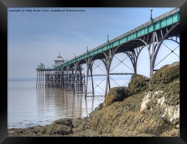 Clevedon Pier, 1869, Close View, UK, Colour Version Framed Print by Philip Brown
