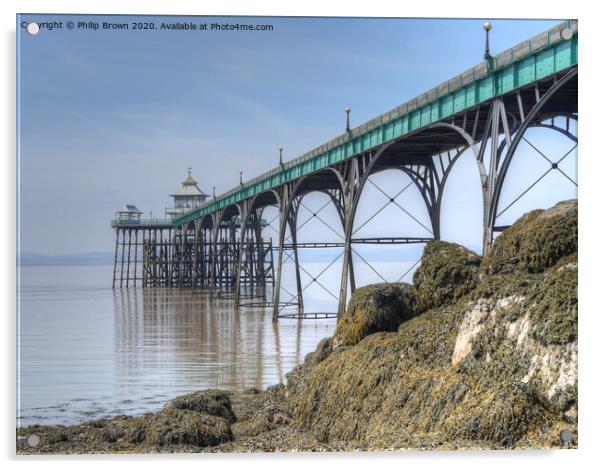 Clevedon Pier, 1869, Close View, UK, Colour Version Acrylic by Philip Brown