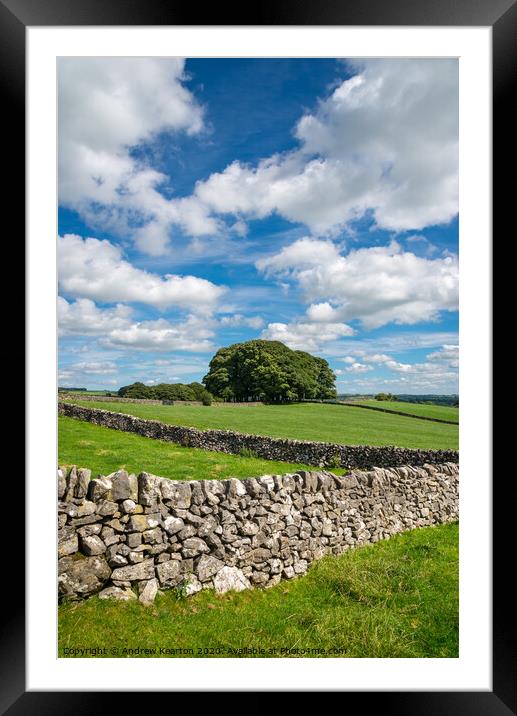 Drystone walls in the Peak District Framed Mounted Print by Andrew Kearton