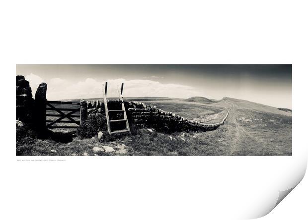 Wall and Stile near Hadrian’s Wall  Print by Michael Angus