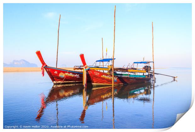 Boats Pak Meng Print by Kevin Hellon