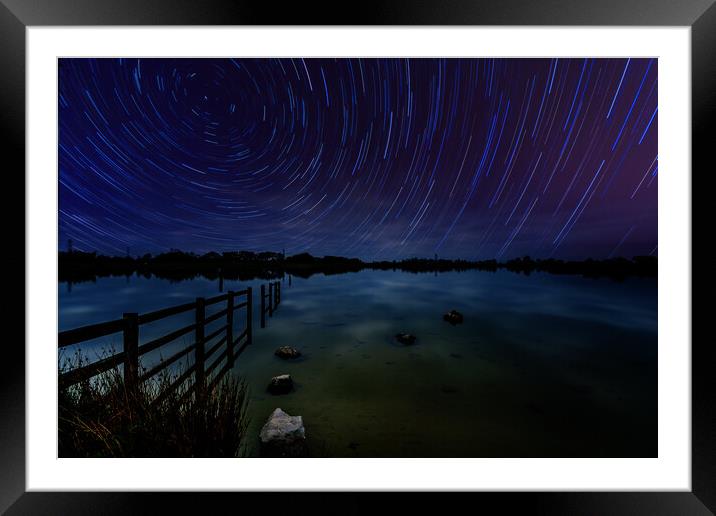 Penyfan Pond Star Trails Framed Mounted Print by Steve Purnell