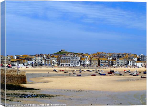 St. Ives at low tide in Cornwall. Canvas Print by john hill