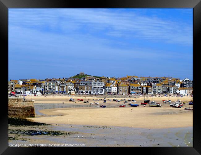 St. Ives at low tide in Cornwall. Framed Print by john hill