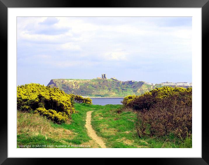 North Scarborough and castle in Yorkshire. Framed Mounted Print by john hill