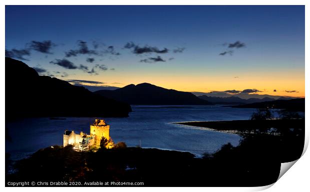 Eilean Donan Castle and the afterglow of sunset (1 Print by Chris Drabble