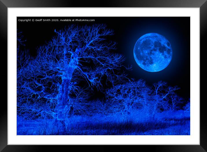 Electric Blue Moon Framed Mounted Print by Geoff Smith