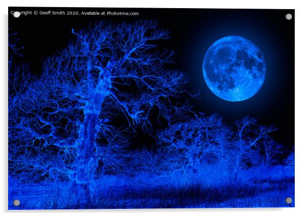 Electric Blue Moon Acrylic by Geoff Smith