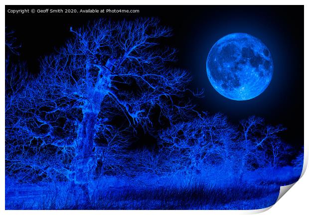 Electric Blue Moon Print by Geoff Smith