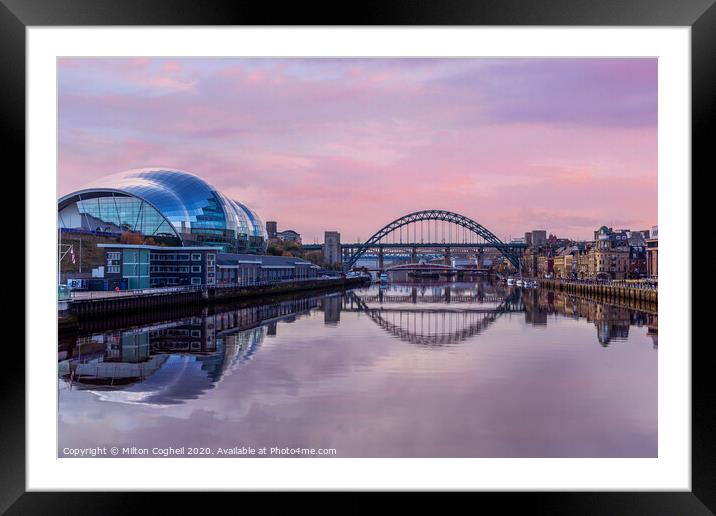 Sunset Harmony on River Tyne Framed Mounted Print by Milton Cogheil