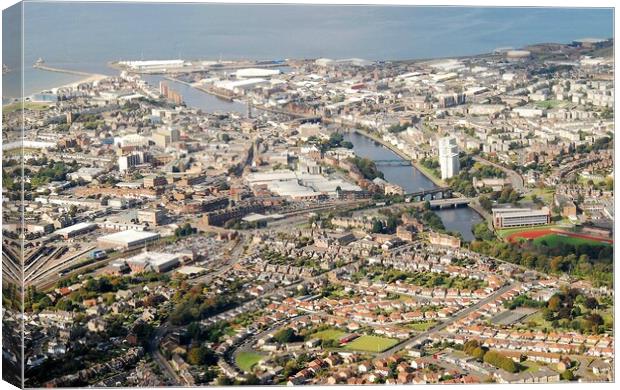 An aerial view of Ayr town centre Canvas Print by Allan Durward Photography