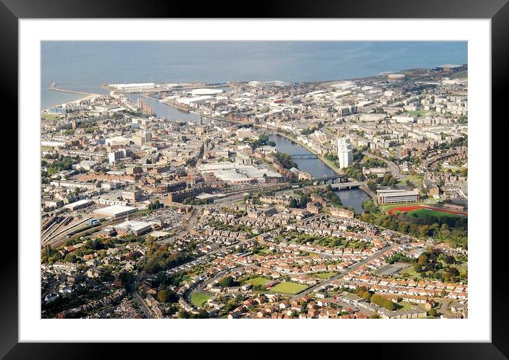 An aerial view of Ayr town centre Framed Mounted Print by Allan Durward Photography