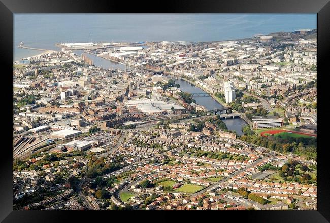 An aerial view of Ayr town centre Framed Print by Allan Durward Photography