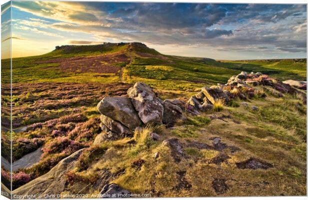 Higger Tor taken from defensive wall of Carl Wark  Canvas Print by Chris Drabble