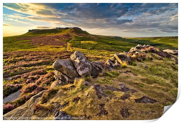 Higger Tor taken from defensive wall of Carl Wark  Print by Chris Drabble