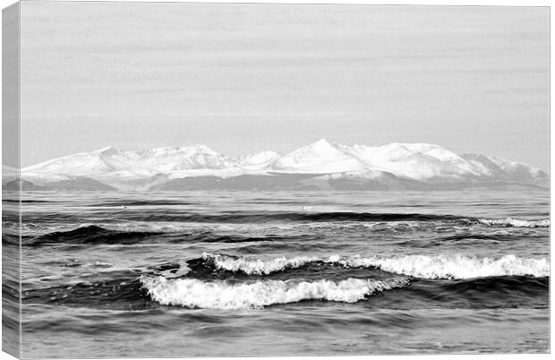 Arran and its snow capped mountains Canvas Print by Allan Durward Photography