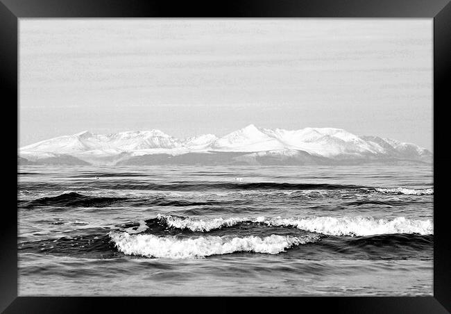 Arran and its snow capped mountains Framed Print by Allan Durward Photography