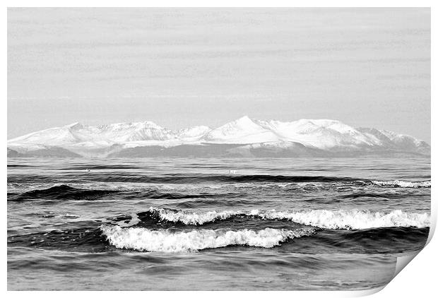 Arran and its snow capped mountains Print by Allan Durward Photography