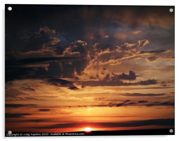 Yorkshire sunset Acrylic by craig hopkins