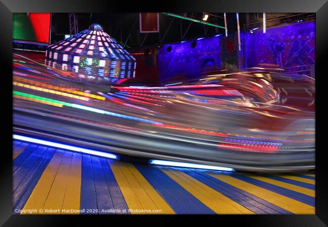 Fairground ride by night - long exposure Framed Print by Robert MacDowall