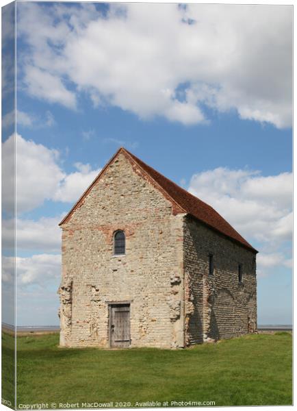 The Chapel of St Peter-on-the-Wall, Bradwell-on-Sea Canvas Print by Robert MacDowall
