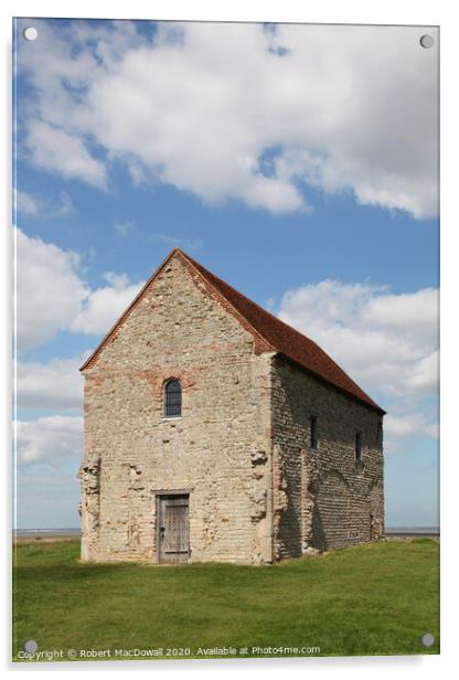 The Chapel of St Peter-on-the-Wall, Bradwell-on-Sea Acrylic by Robert MacDowall