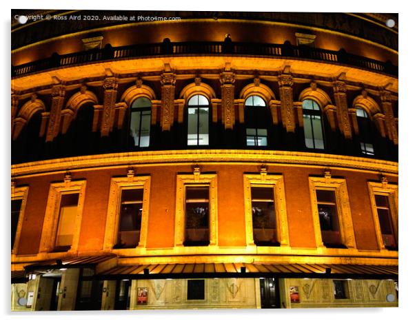 Royal Albert Hall at Night Acrylic by Ross Aird