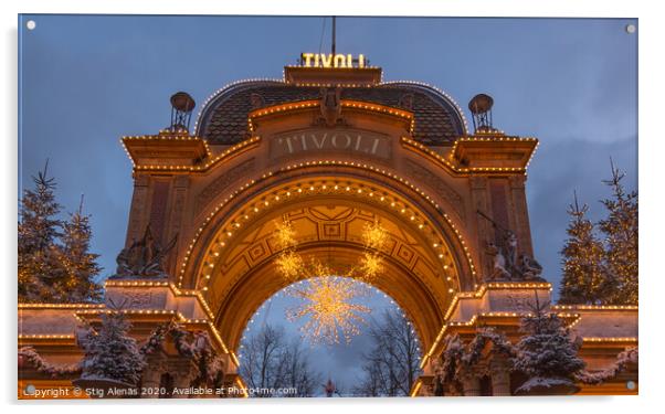 Entrance to the Amusment Park Tivoli in Copenhagen Acrylic by Stig Alenäs