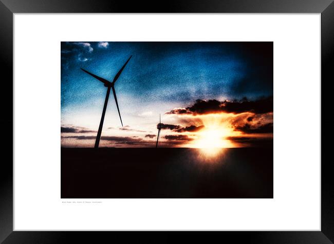 Wind Power: Sunset in Scotland Framed Print by Michael Angus