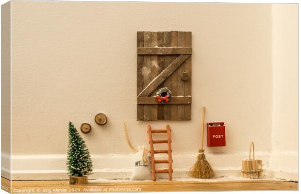 Doll house door for Santa Claus Canvas Print by Stig Alenäs