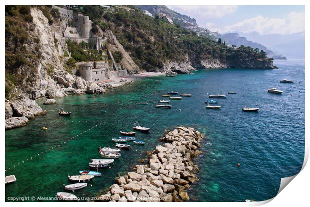 Conca dei Marini Beach - Amalfi  Print by Alessandro Ricardo Uva