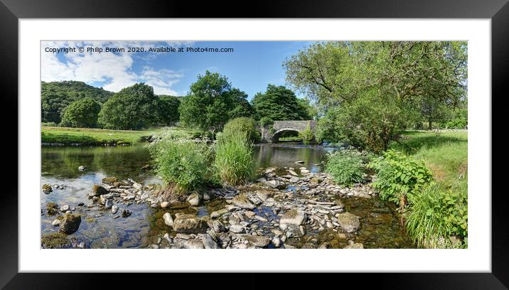 Welsh stream leading to an old bridge Framed Mounted Print by Philip Brown