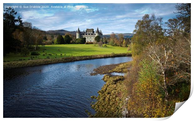 Inveraray Castle and River Aray Print by Susan Cosier