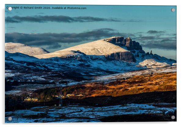 Snow at The Storr Acrylic by Richard Smith