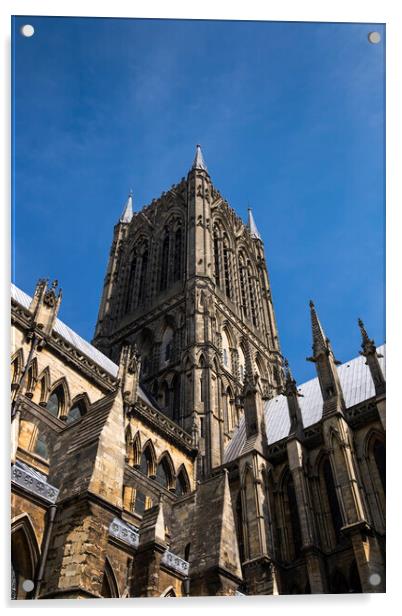 Lincoln Cathedral, England Acrylic by Phil Crean