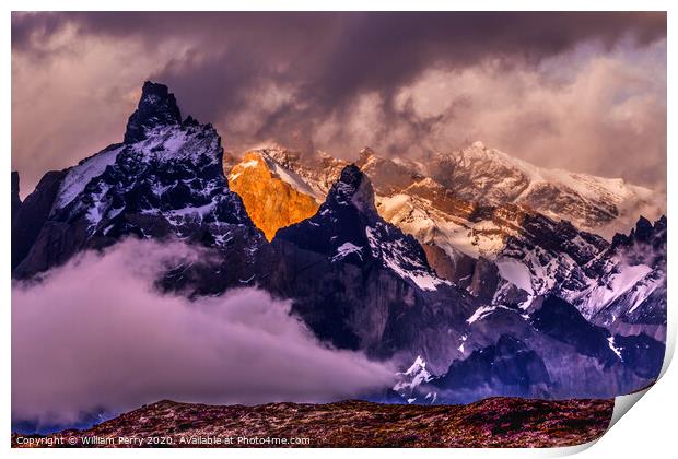 Paine Horns Torres del Paine National Park Chile Print by William Perry