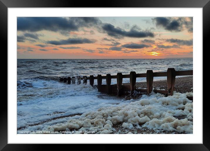 Hastings Seafoam Sunset Framed Mounted Print by Mark Ward