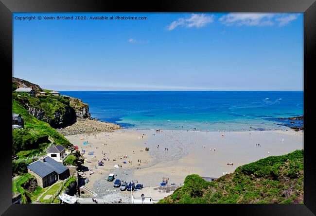 trevaunance cove st agnes in cornwall Framed Print by Kevin Britland