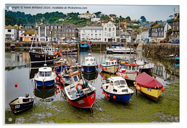  mevagissey harbour cornwall Acrylic by Kevin Britland