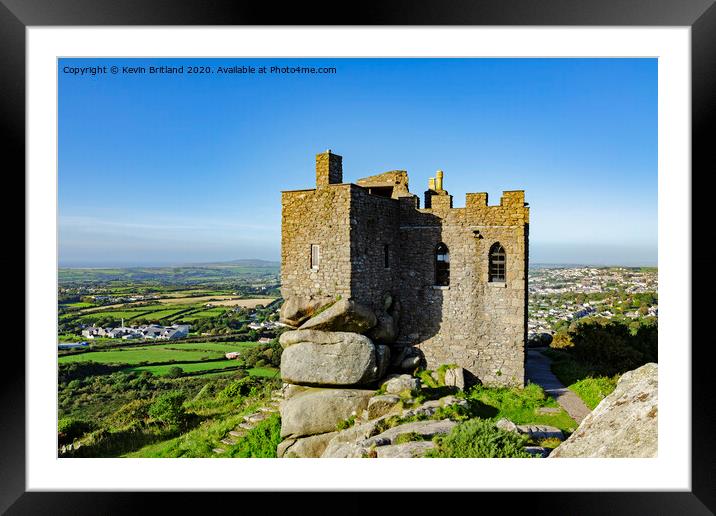carn brea castle cornwall Framed Mounted Print by Kevin Britland