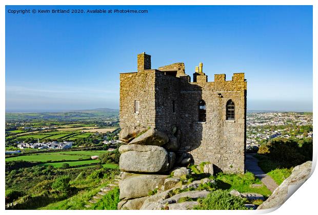 carn brea castle cornwall Print by Kevin Britland