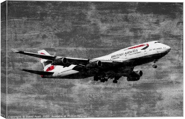 Boeing 747 Weathered Metal Canvas Print by David Pyatt